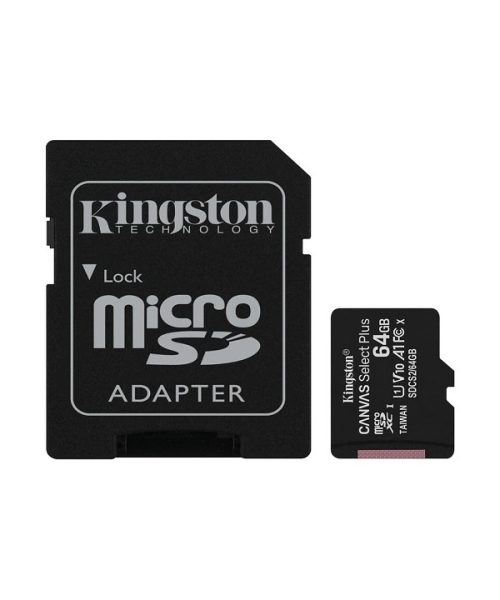Kingston SDCS2-64GB 64GB micSDXC Canvas Select Plus 100R A1 C10 Card + ADP Hafıza Kartı